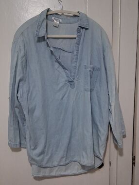 Light Wash Denim Pullover Shirt
